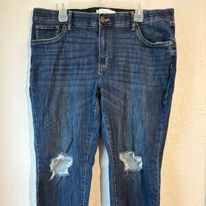 Sonoma Women's Blue Distressed Skinny Jeans.  #6